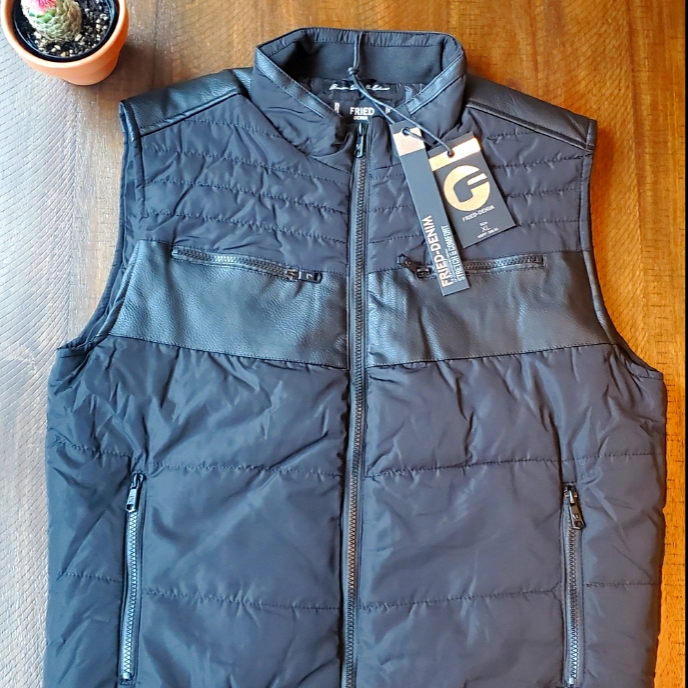 Fried Denim Puffer Vest
